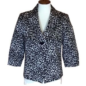 Kasper leopard print swing jacket blazer Size 6 Petite / 6P